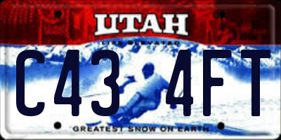 UT license plate C434FT