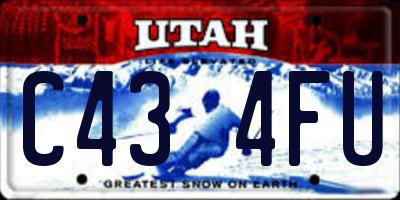 UT license plate C434FU