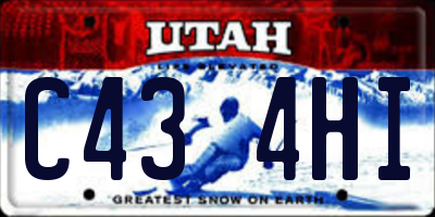 UT license plate C434HI