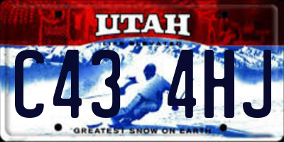 UT license plate C434HJ