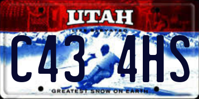 UT license plate C434HS
