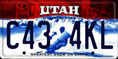 UT license plate C434KL