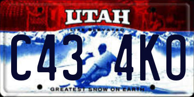 UT license plate C434KO