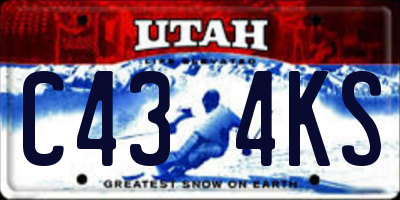 UT license plate C434KS