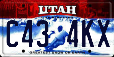 UT license plate C434KX