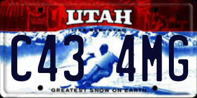 UT license plate C434MG