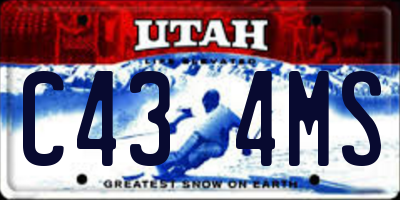 UT license plate C434MS