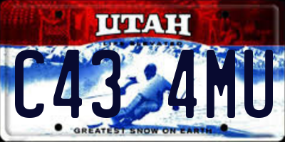 UT license plate C434MU