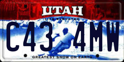 UT license plate C434MW