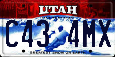 UT license plate C434MX