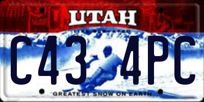 UT license plate C434PC