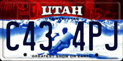 UT license plate C434PJ