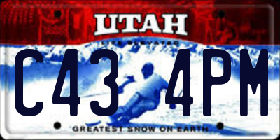 UT license plate C434PM