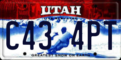 UT license plate C434PT