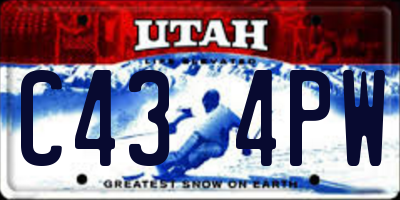 UT license plate C434PW