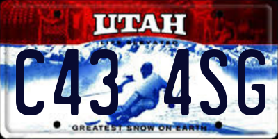 UT license plate C434SG