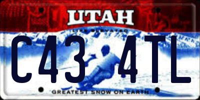 UT license plate C434TL