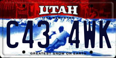 UT license plate C434WK