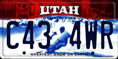 UT license plate C434WR