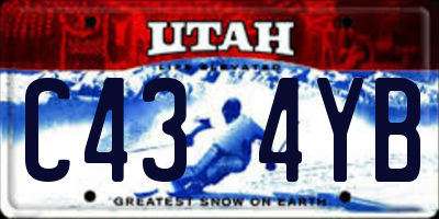UT license plate C434YB