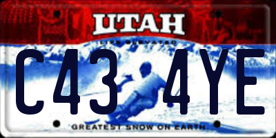 UT license plate C434YE