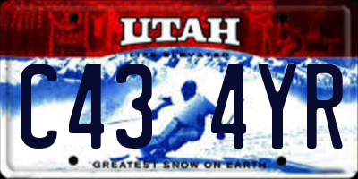 UT license plate C434YR