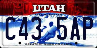 UT license plate C435AP