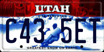 UT license plate C435ET