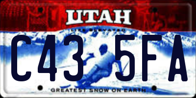 UT license plate C435FA