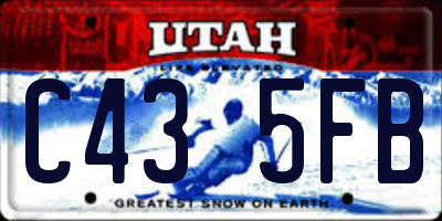 UT license plate C435FB