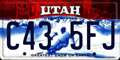 UT license plate C435FJ