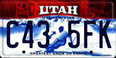 UT license plate C435FK