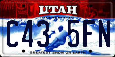 UT license plate C435FN