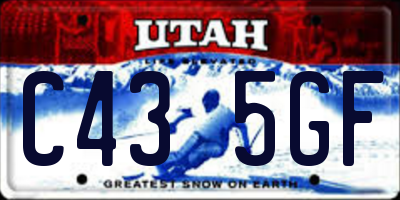 UT license plate C435GF