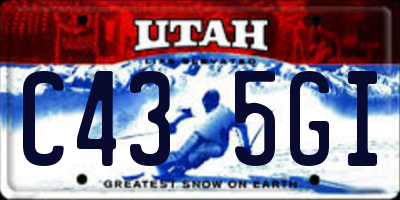 UT license plate C435GI