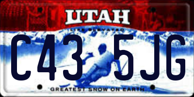 UT license plate C435JG