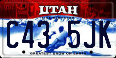 UT license plate C435JK