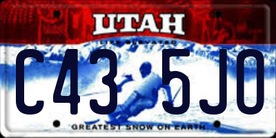 UT license plate C435JO
