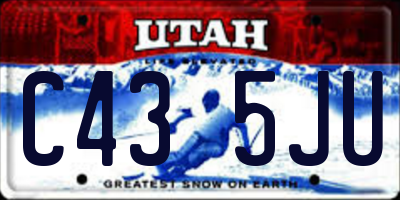 UT license plate C435JU