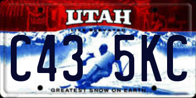 UT license plate C435KC