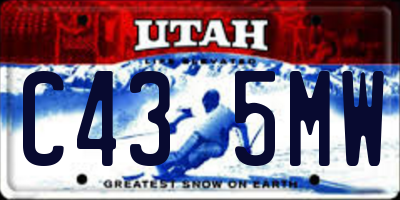 UT license plate C435MW
