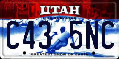 UT license plate C435NC
