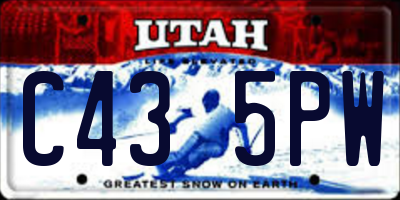 UT license plate C435PW