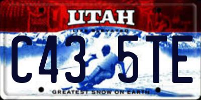 UT license plate C435TE
