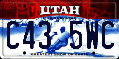UT license plate C435WC