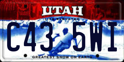 UT license plate C435WI