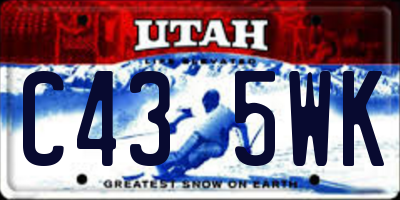 UT license plate C435WK