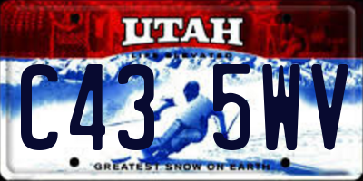 UT license plate C435WV