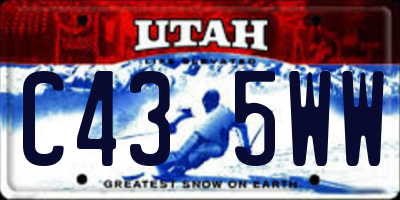 UT license plate C435WW