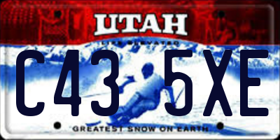 UT license plate C435XE